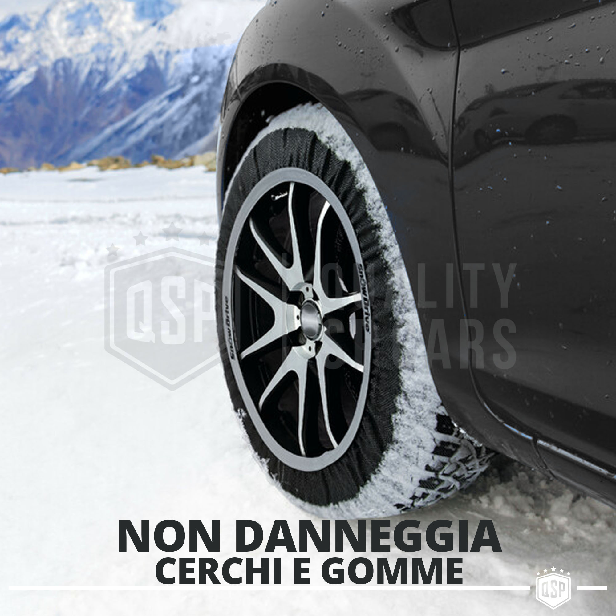 COPPIA CALZE DA NEVE OMOLOGATE EN16662-1:2020 PER AUTO LAVABILI L