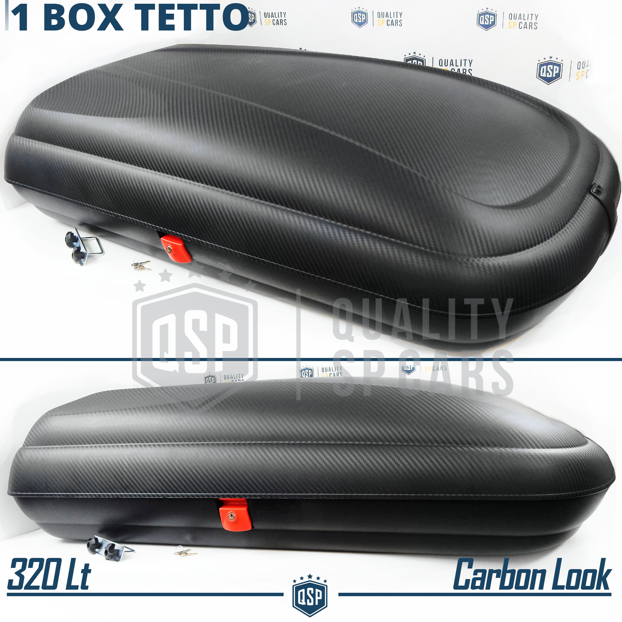 BOX Tetto 320LT+ BARRE Portatutto per Lancia Musa GoodYear ANTIFURTO  SERRATURA