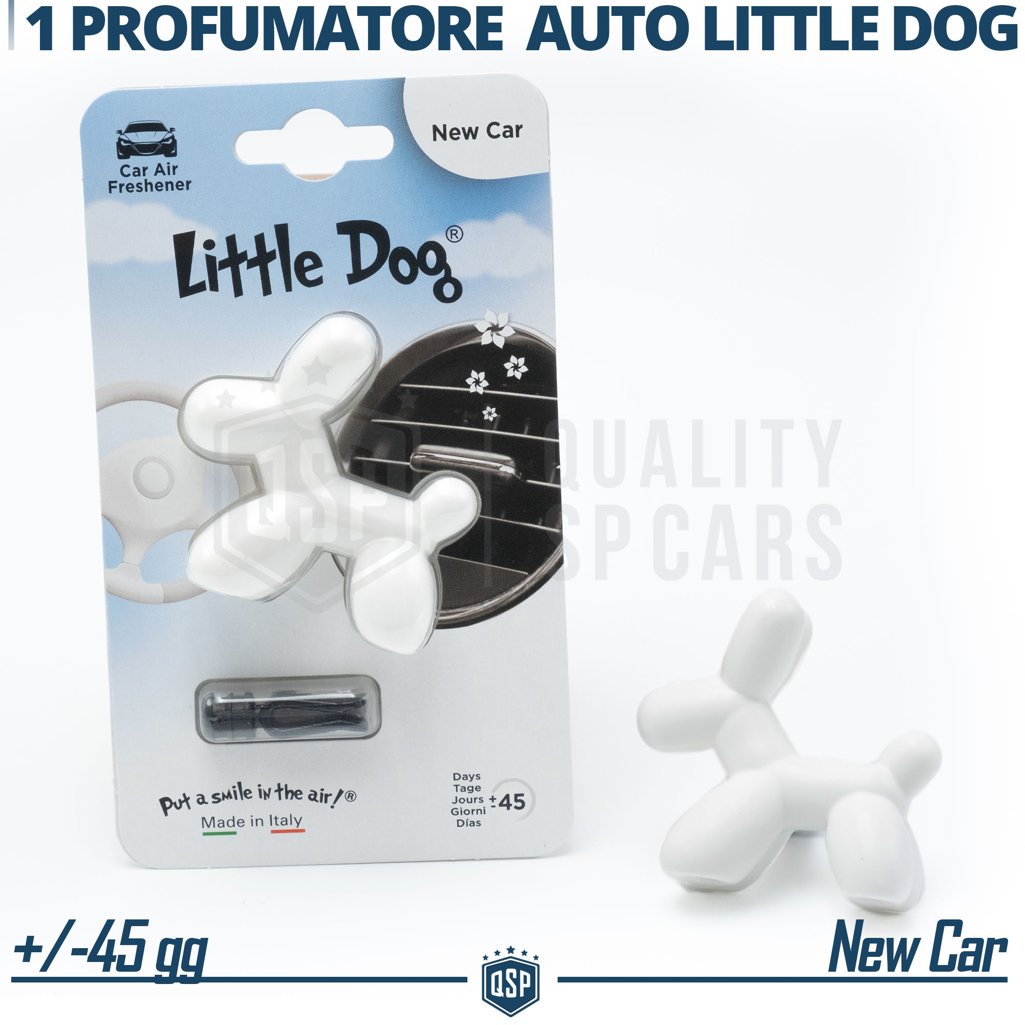 PROFUMATORE Auto Omino Little Joe® BIANCO, Profumo Abitacolo NEW CAR 45gg