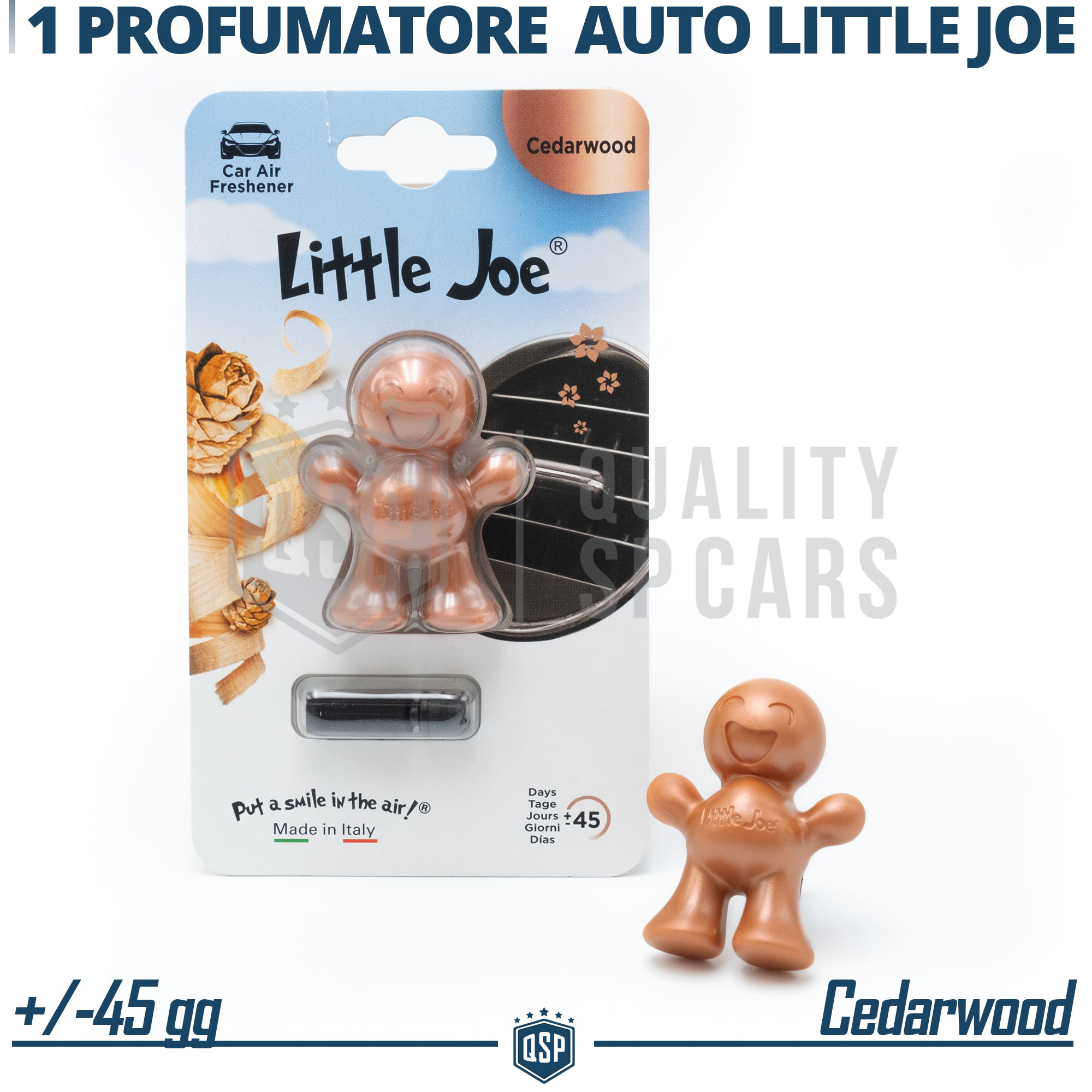 PROFUMATORE Auto Omino Little Joe® BIANCO | Profumo Abitacolo NEW CAR 45gg  | MADE IN ITALY