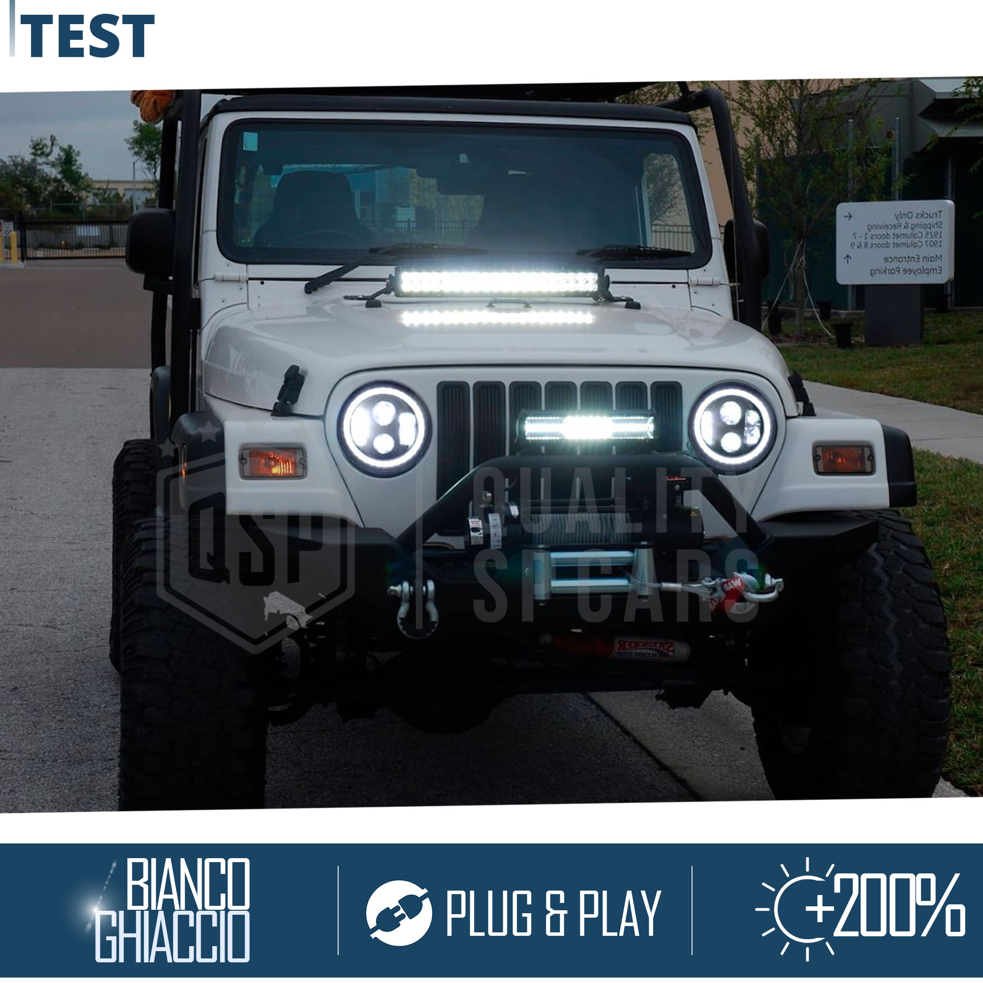 JEEP WRANGLER JK 2007-2017 FARI ANTERIORI FULL LED CON LUCI DIURNE ANGEL  EYES