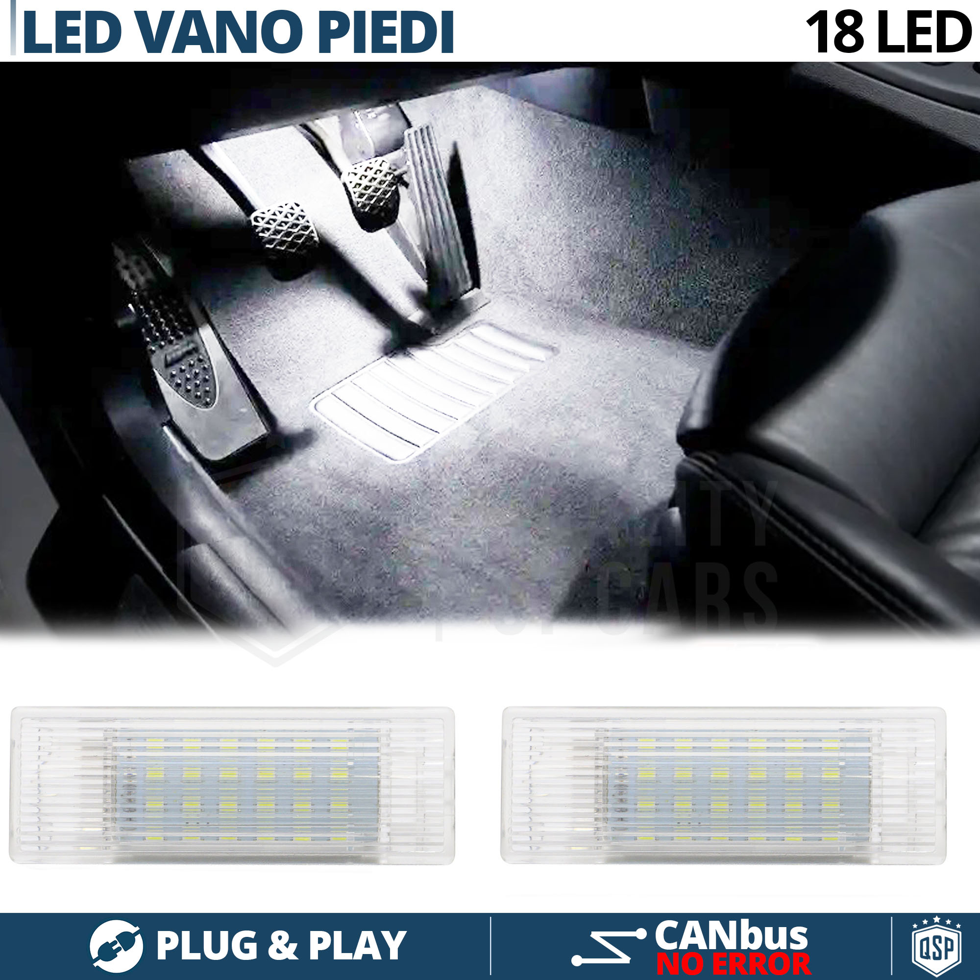 2 Luci LED Vano Piedi Per SMART FORTWO W451