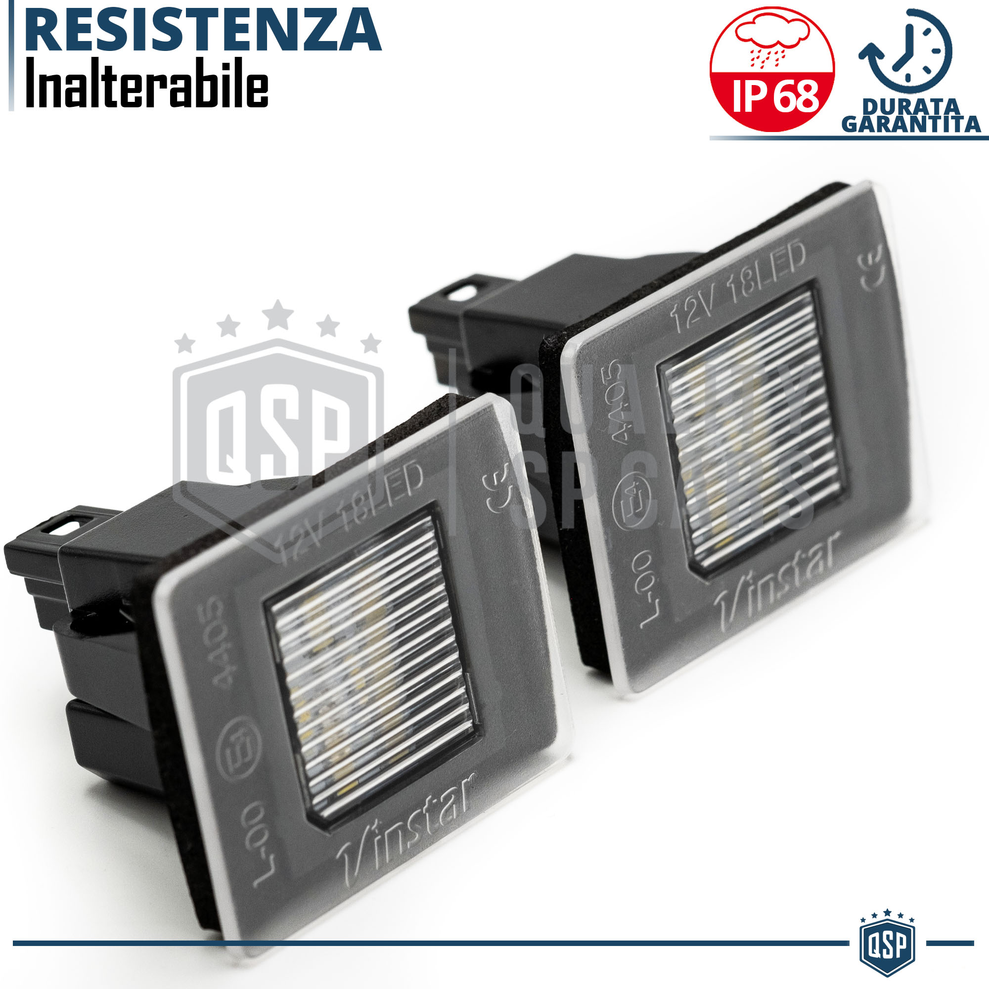 Luci Targa LED per MERCEDES Classe C W203 (00-07)  Placchette LED Complete  CANBUS Luce BIANCA Plug & Play